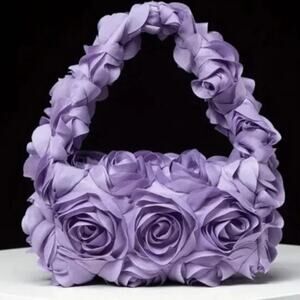 Elegant Purple Rose Handbag